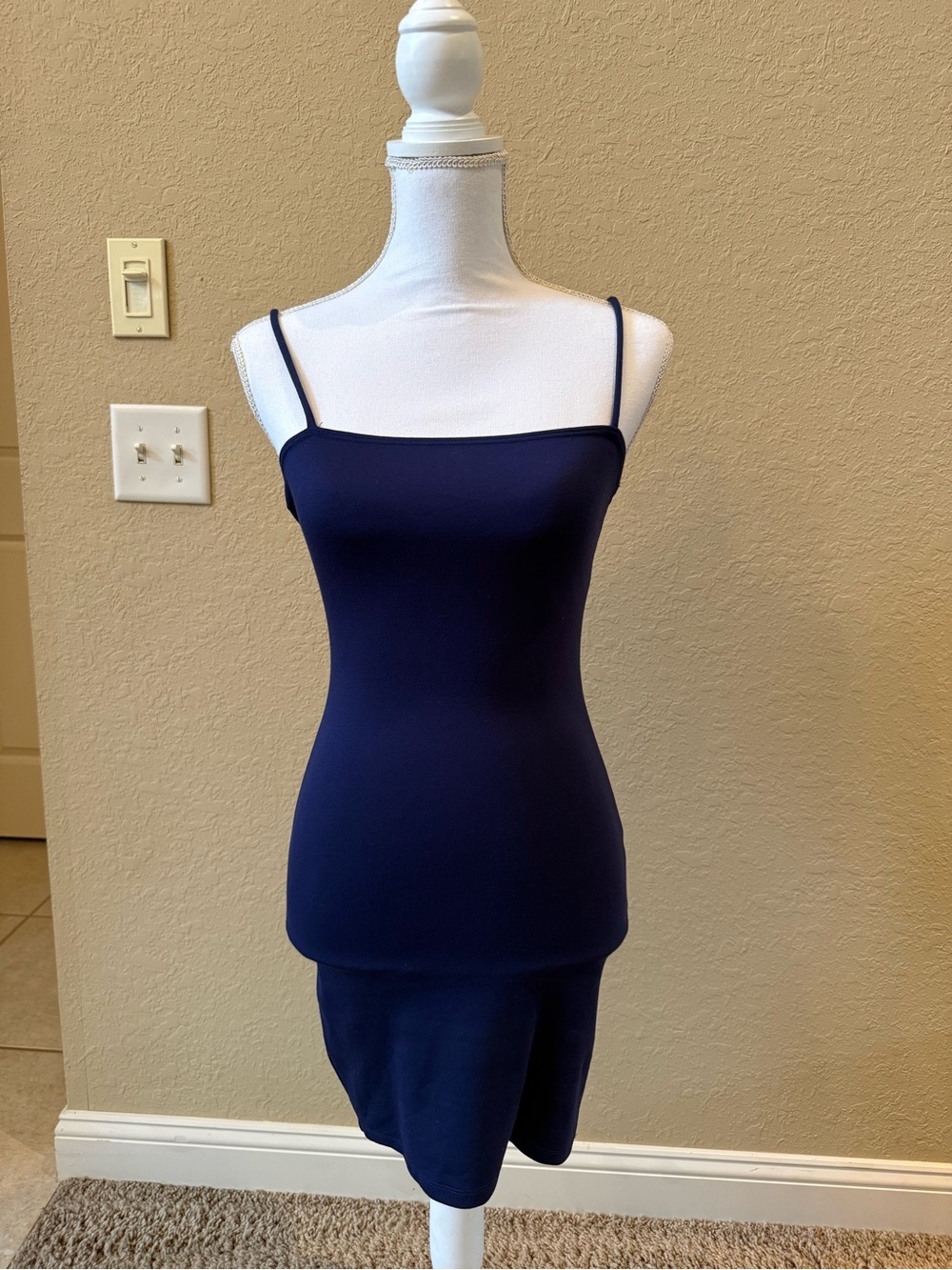 Navy Spaghetti Strap Mini Dress